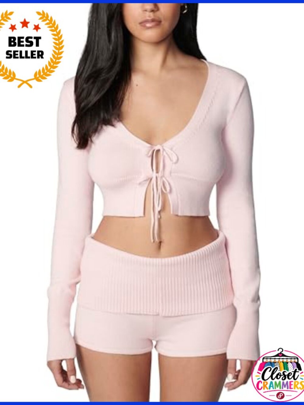 Barre Crop Cardigan Sweater Cropped Fitted Tie Front Ballet Inspired